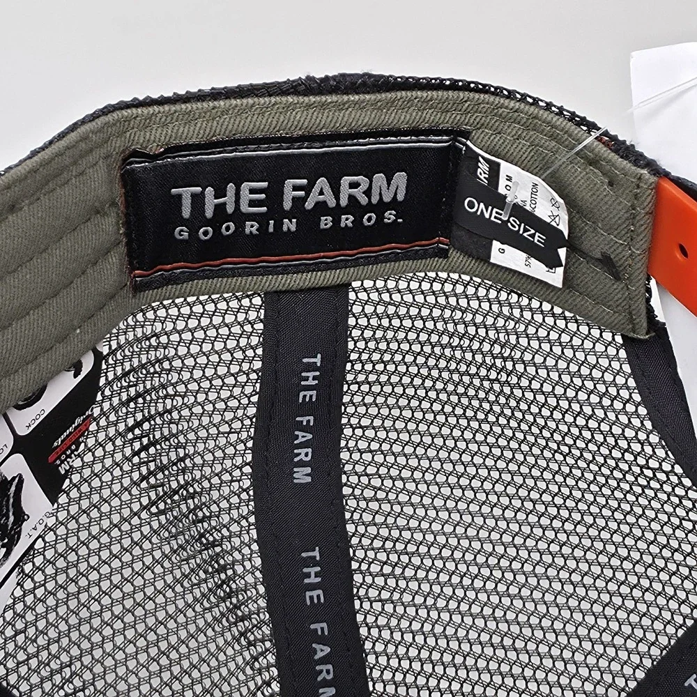 Goorin Bros The Farm Trucker Hat‎ Black Mamba Patch Woodland Camo Orange Cap